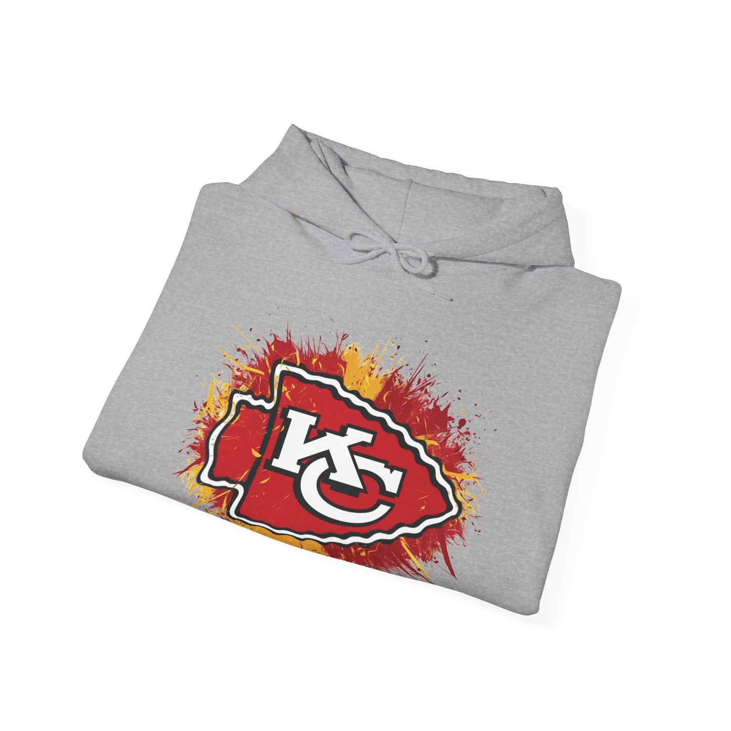 Kansas City Inspired Chiefs Hoodie | Retro Color Splash Design | Perfect for Game Days and Tailgates | Warm and Stylish Fan Gear