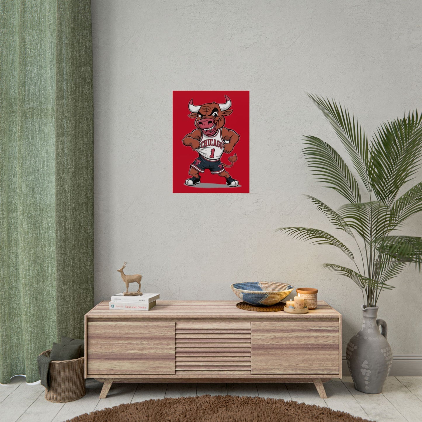 Chicago Bulls Benny the Bull Poster – Large Sports Art for Your Wall!