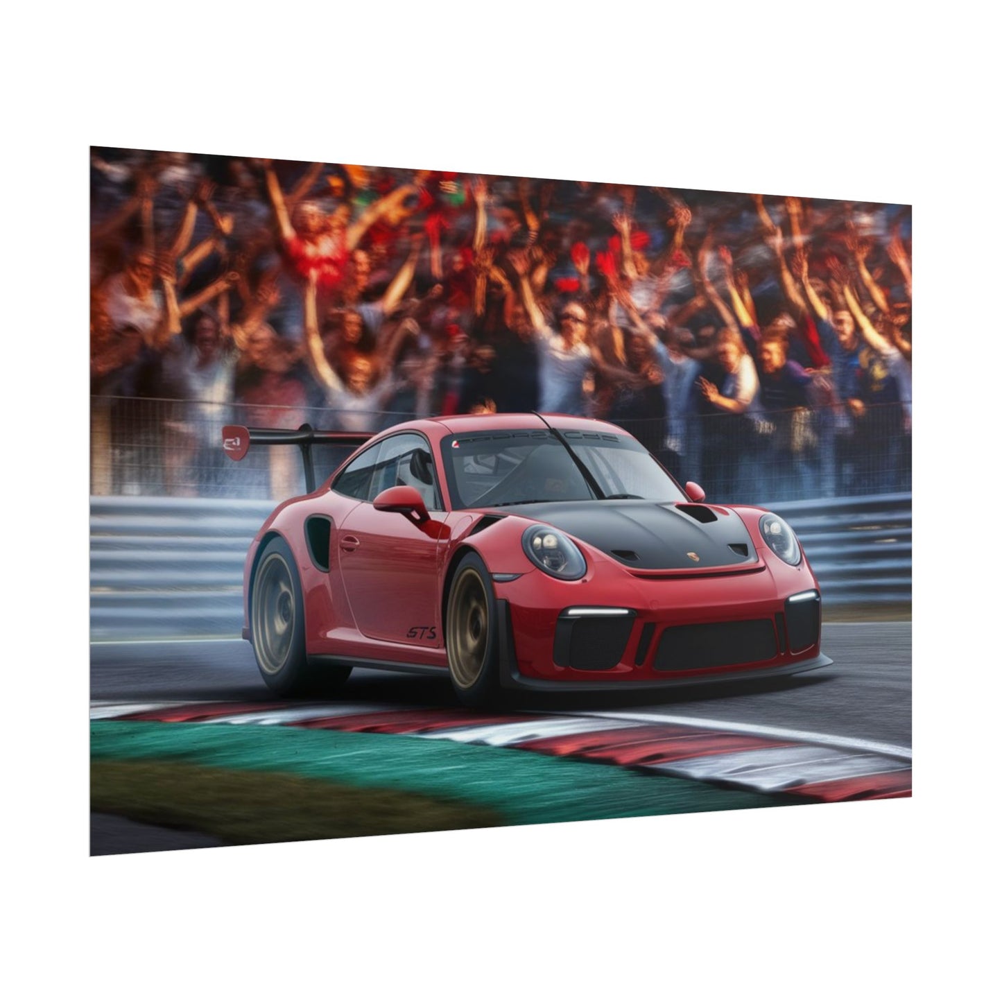 High-Octane Porsche Race Car Poster - Thrilling Modern Motorsport Art for Racing Fans & Car Enthusiasts