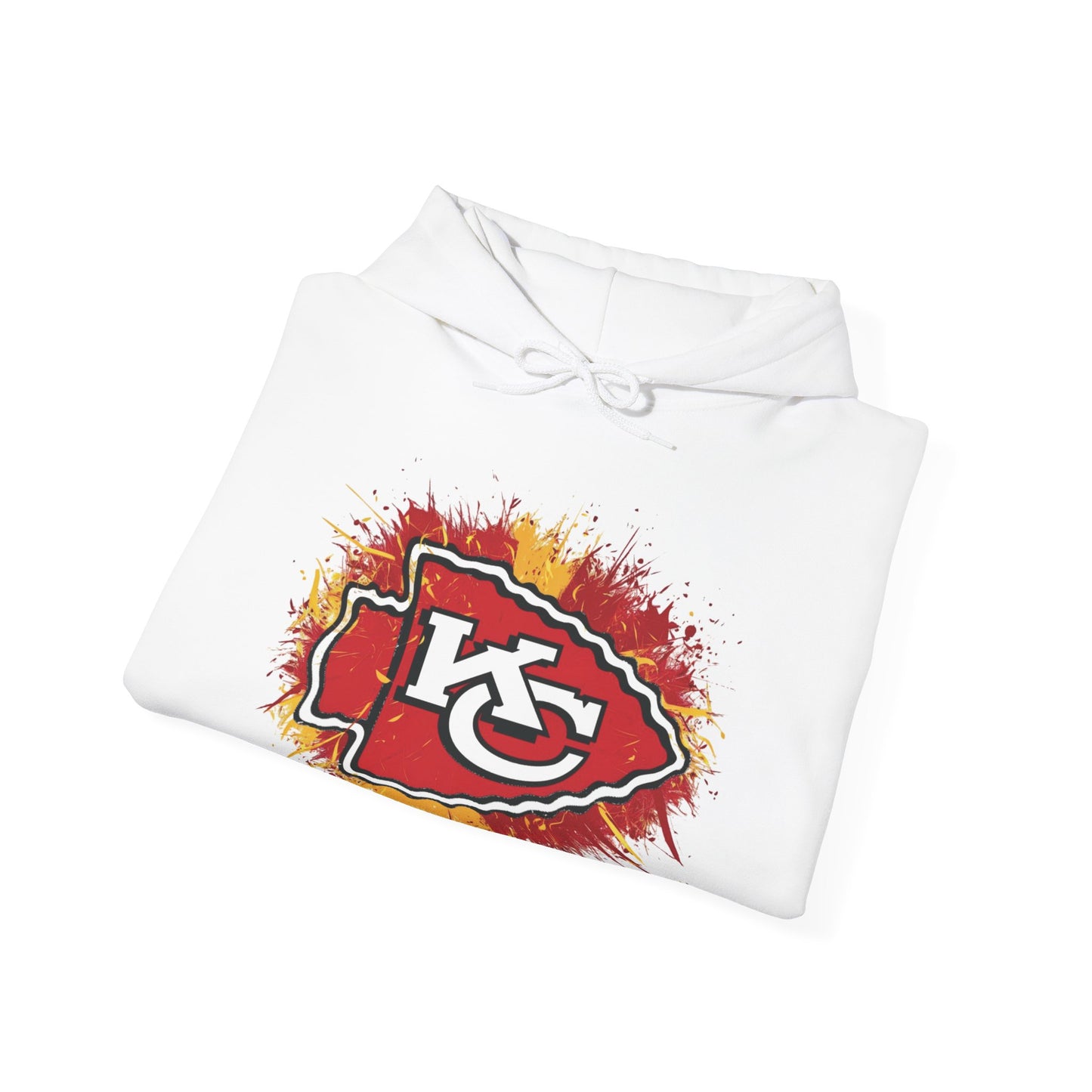 Kansas City Inspired Chiefs Hoodie | Retro Color Splash Design | Perfect for Game Days and Tailgates | Warm and Stylish Fan Gear