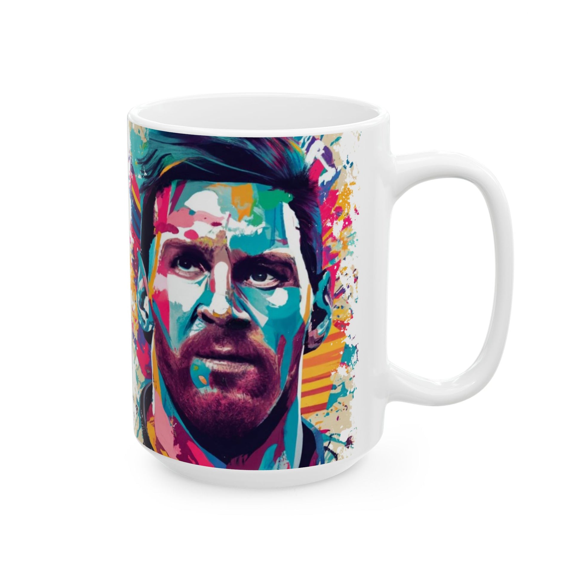 Lionel Messi Color Splash White Ceramic Mug 15oz