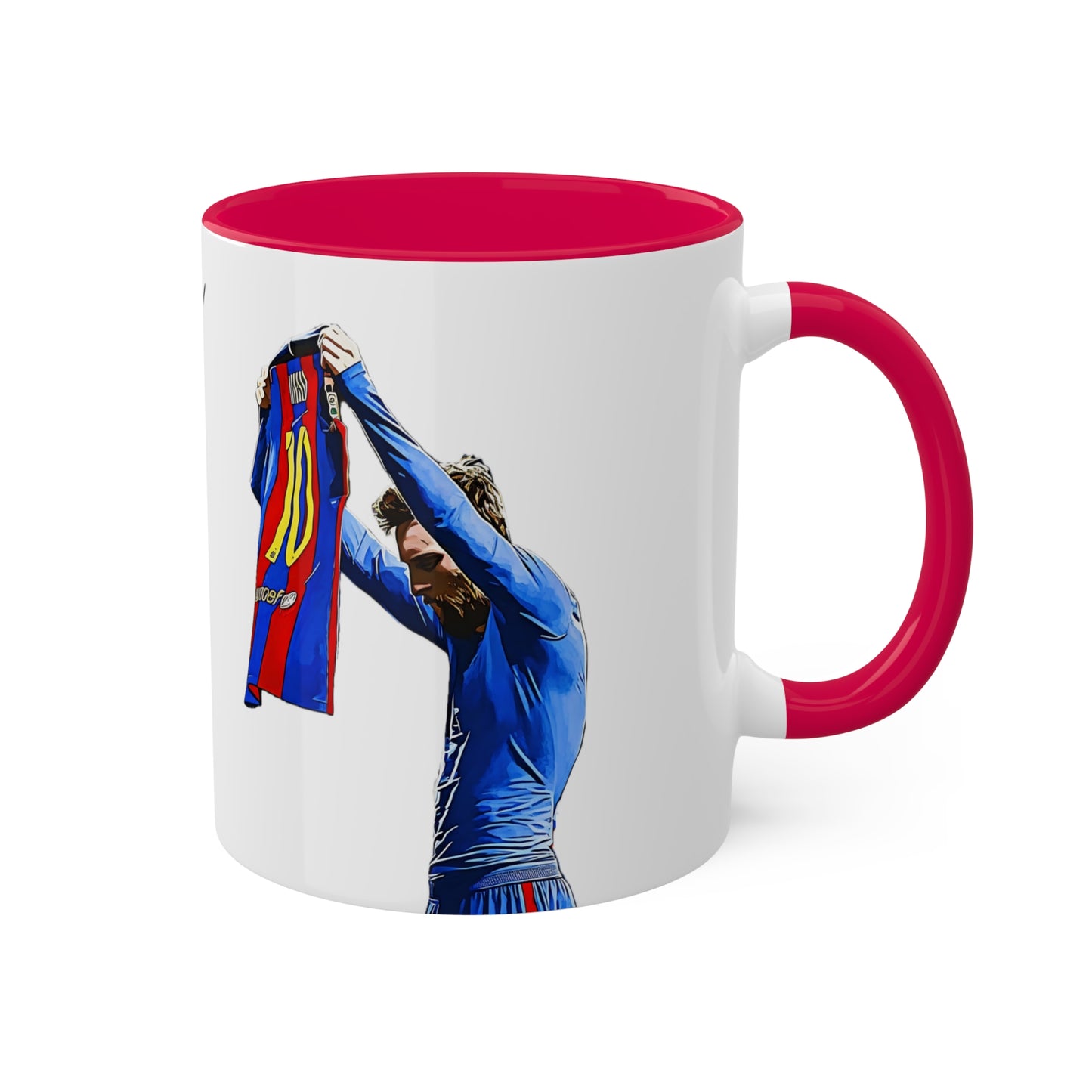 Lionel Messi Goal Celebration Mug – Iconic Barcelona Moment with Messi's Signature