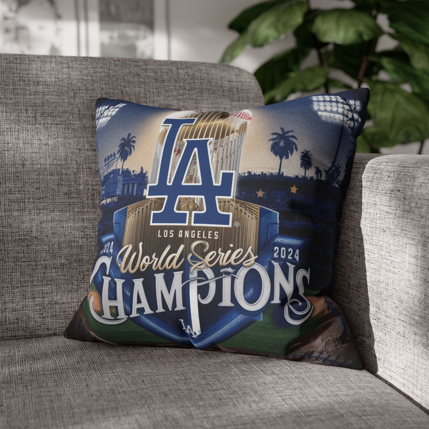 2024 Dodgers World Series Champions Pillow | Celebrate Victory with Iconic Stadium Scene