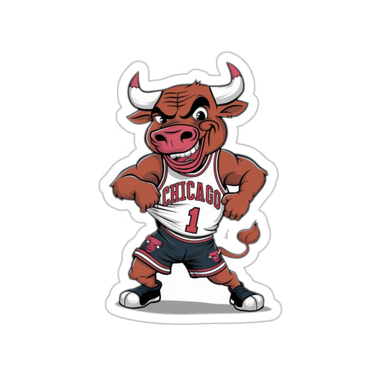 Chicago Bulls Benny the Bull Mascot Kiss-Cut Sticker | Sports Team Fan Decal | Basketball Mascot Sticker | Chicago Bulls Collectible