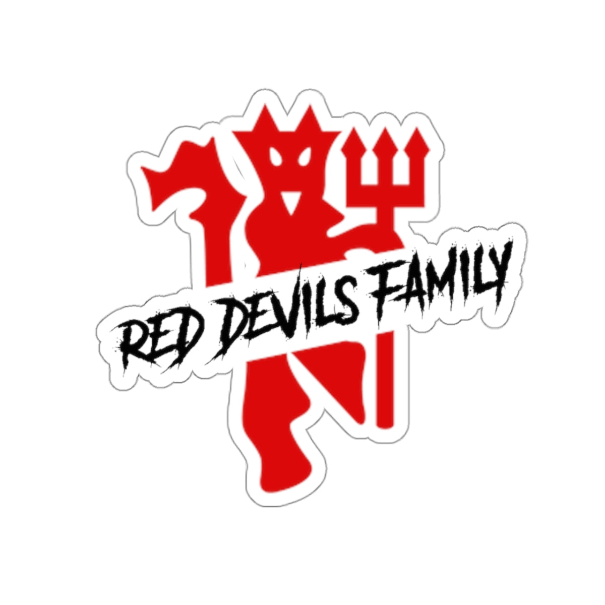 Red Devils Family Vinyl Sticker | Show Your Loyalty with Style Man Utd Laptop or Tumbler Sticker