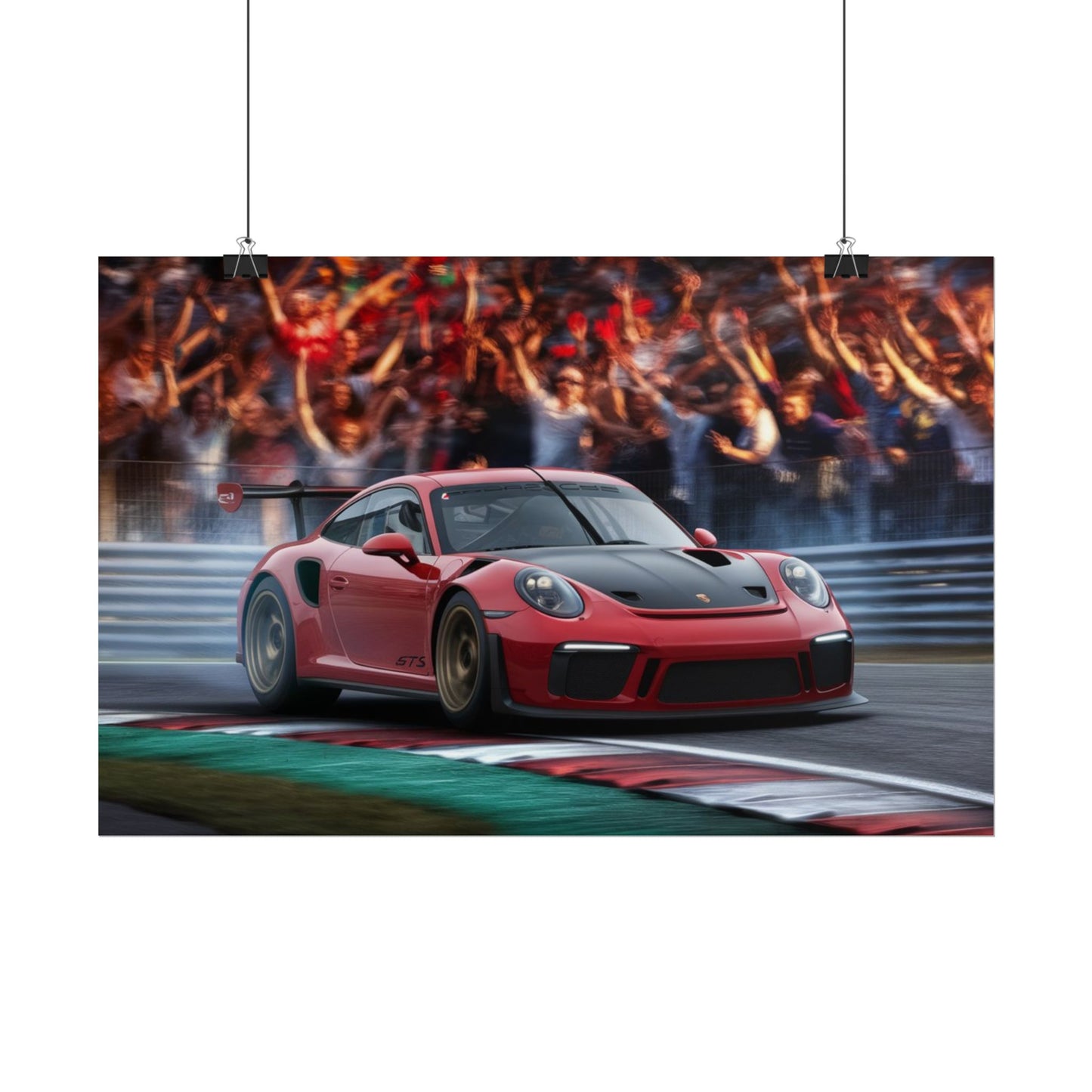 High-Octane Porsche Race Car Poster - Thrilling Modern Motorsport Art for Racing Fans & Car Enthusiasts