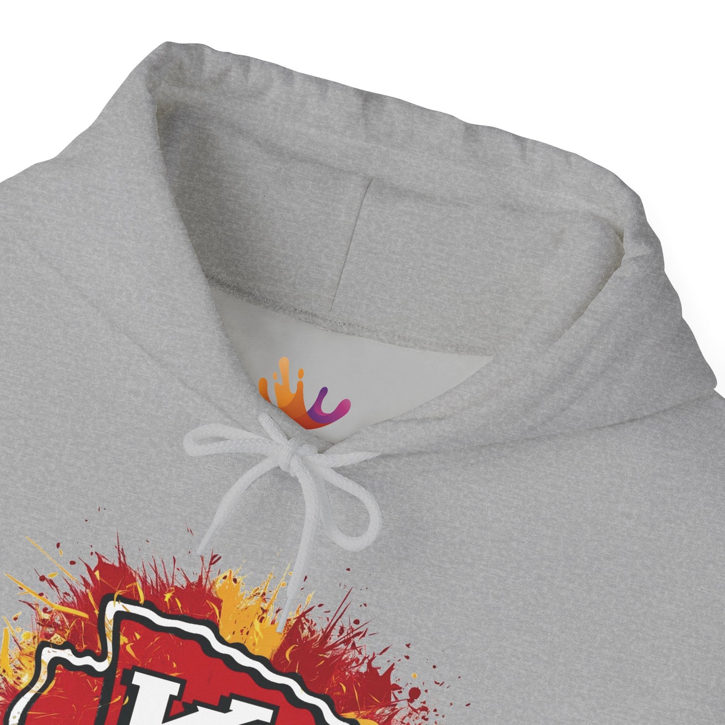 Kansas City Inspired Chiefs Hoodie | Retro Color Splash Design | Perfect for Game Days and Tailgates | Warm and Stylish Fan Gear