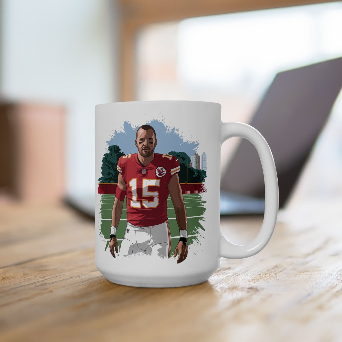 Travis Kelce Inspired 11oz & 15oz Mug  Double-Sided NFL Fan Art Coffee Cup | Chiefs Superstar Design | Perfect Gift for Football Fans