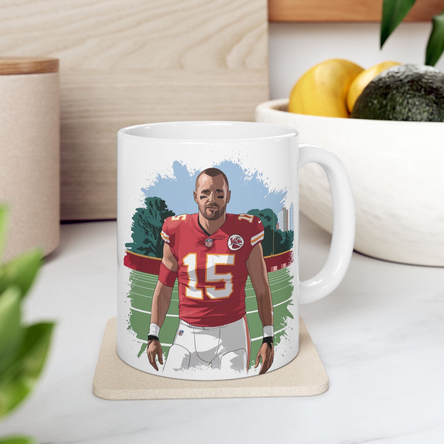 Travis Kelce Inspired 11oz & 15oz Mug  Double-Sided NFL Fan Art Coffee Cup | Chiefs Superstar Design | Perfect Gift for Football Fans