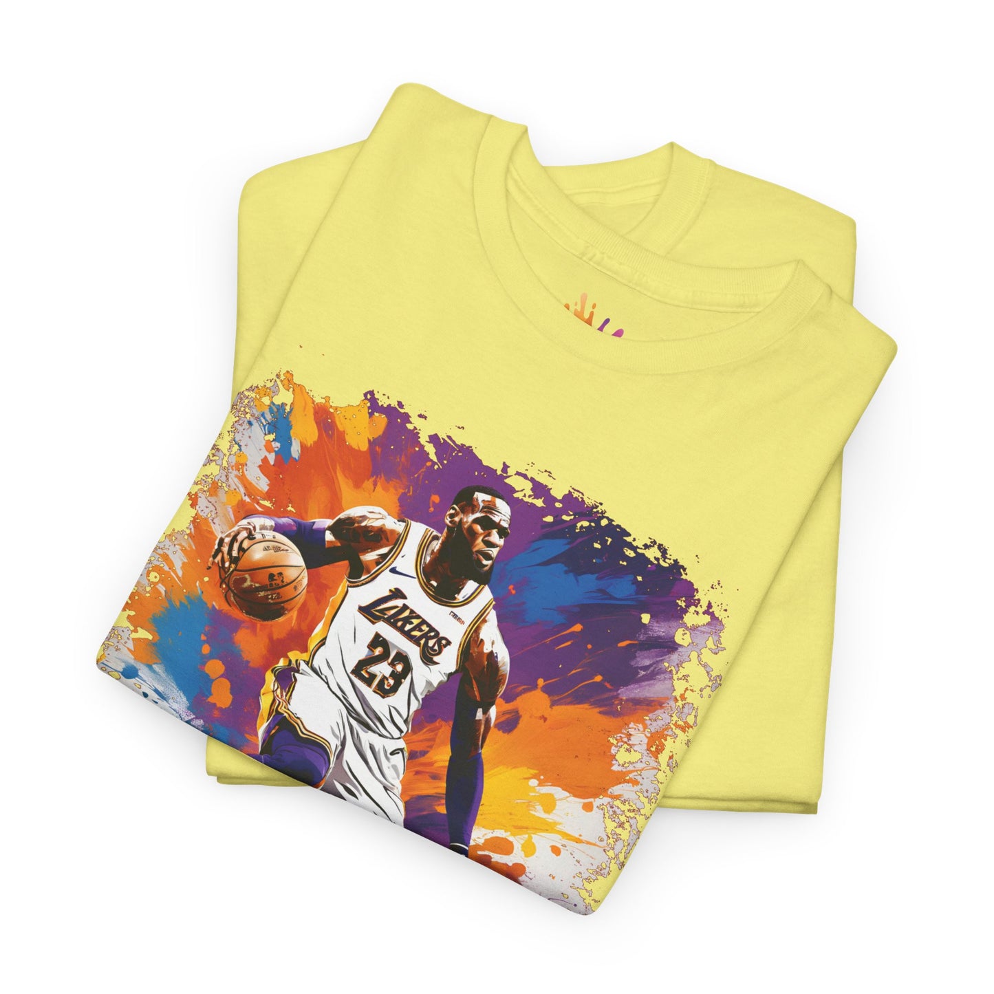 LeBron James Inspired Color Splash T-Shirt Iconic Basketball Legend Design, Perfect for Fans, Comfortable Everyday Wear