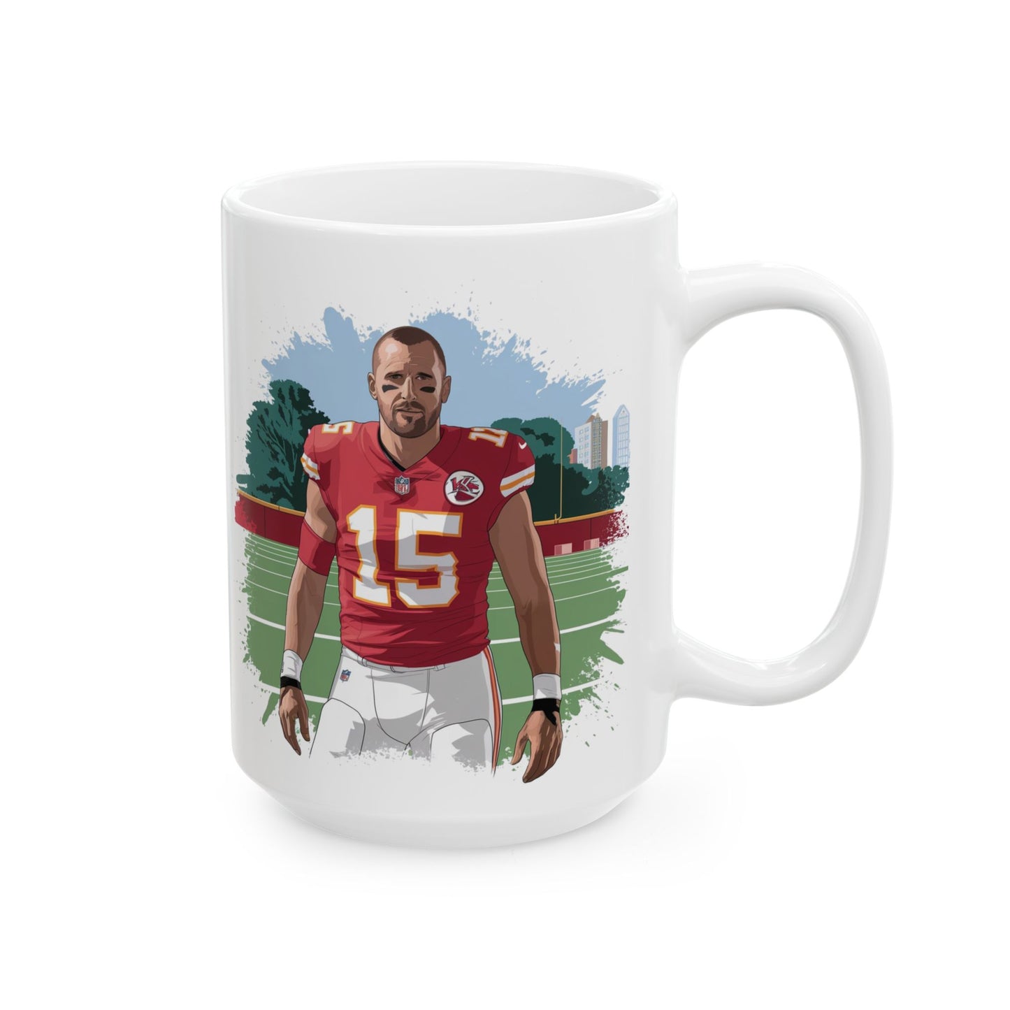 Travis Kelce Inspired 11oz & 15oz Mug  Double-Sided NFL Fan Art Coffee Cup | Chiefs Superstar Design | Perfect Gift for Football Fans