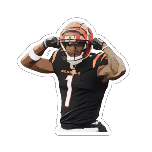 Ja'Marr Chase Waterproof Sticker | NFL Bengals Star for Water Bottles, Laptops & More