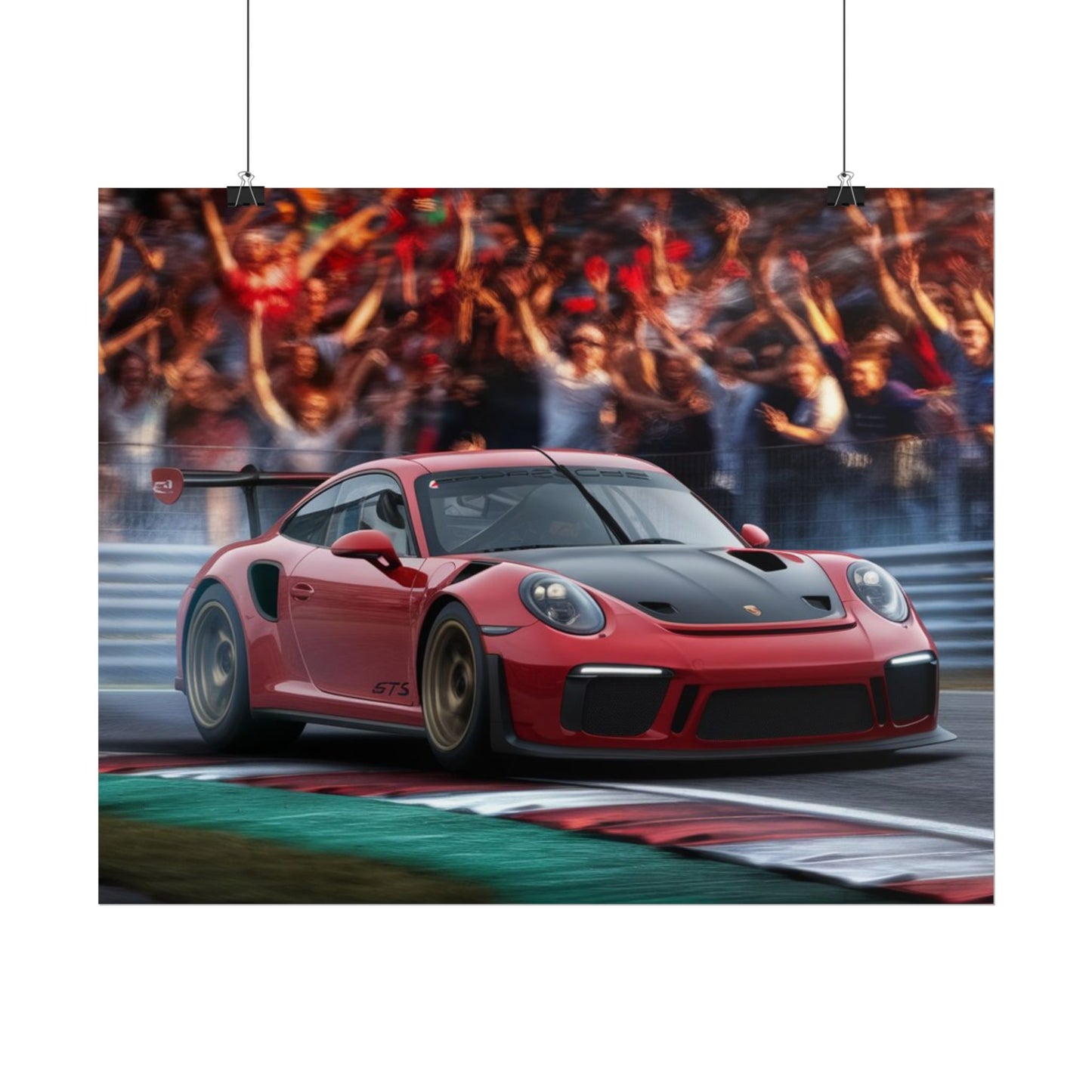 High-Octane Porsche Race Car Poster - Thrilling Modern Motorsport Art for Racing Fans & Car Enthusiasts