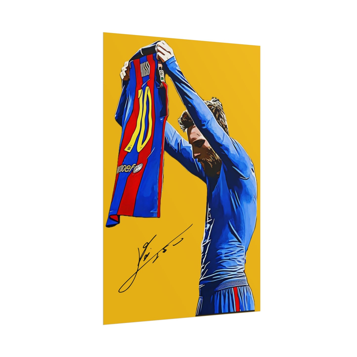 Messi Jersey Celebration Poster | Iconic Soccer Moment Wall Art | Perfect for Football Fans