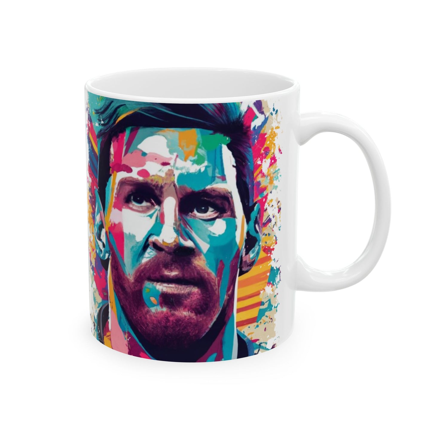 Lionel Messi Color Splash White Ceramic Mug 11oz