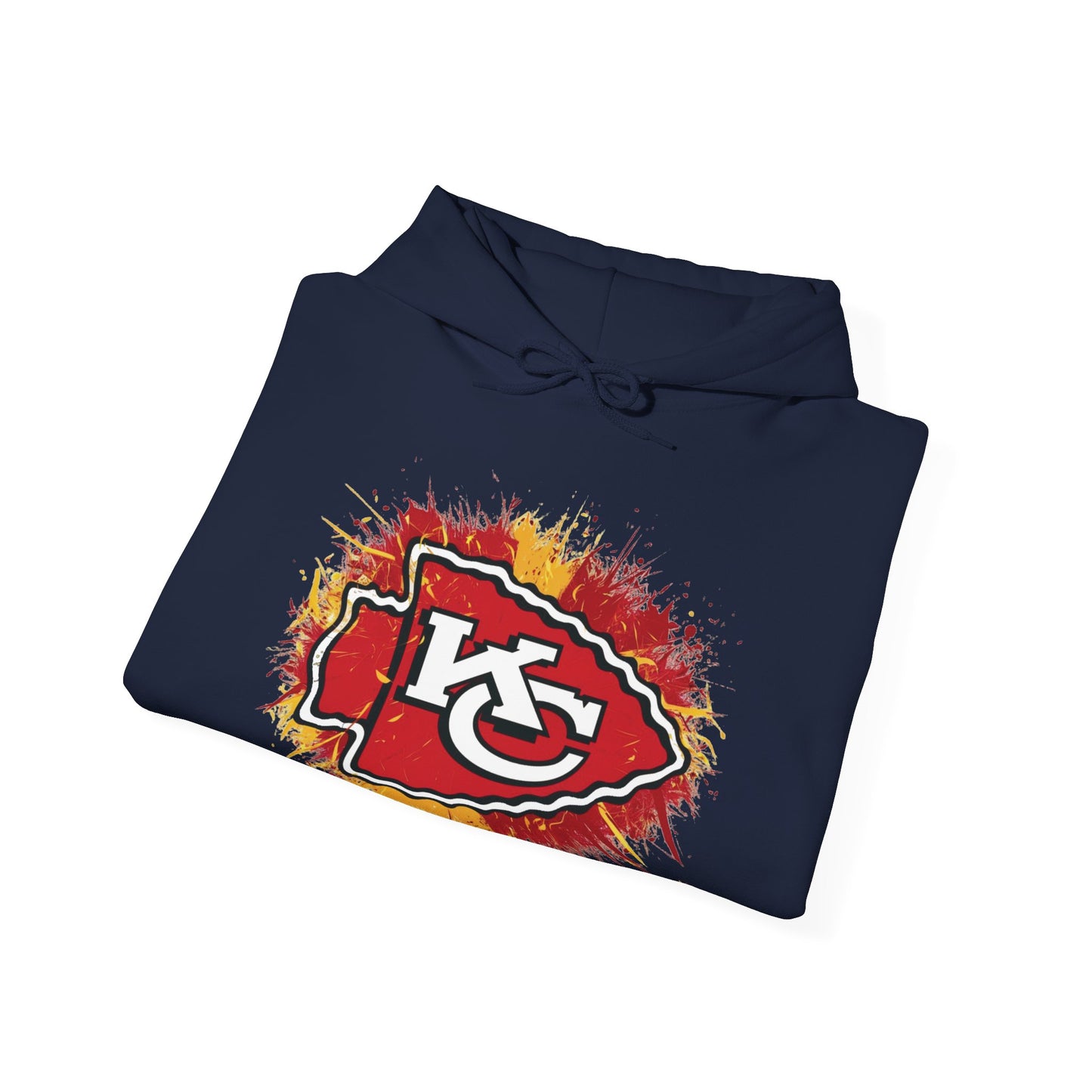 Kansas City Inspired Chiefs Hoodie | Retro Color Splash Design | Perfect for Game Days and Tailgates | Warm and Stylish Fan Gear