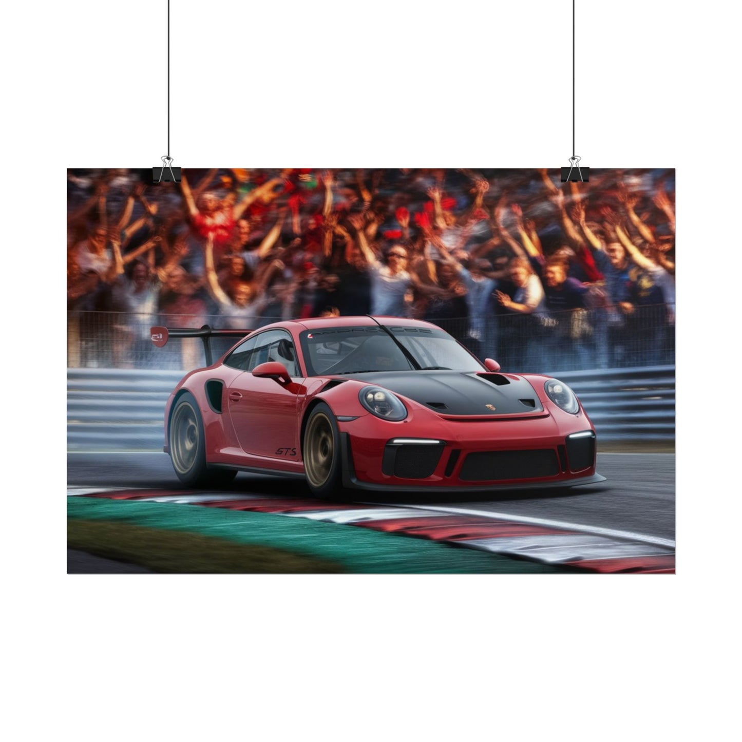 High-Octane Porsche Race Car Poster - Thrilling Modern Motorsport Art for Racing Fans & Car Enthusiasts