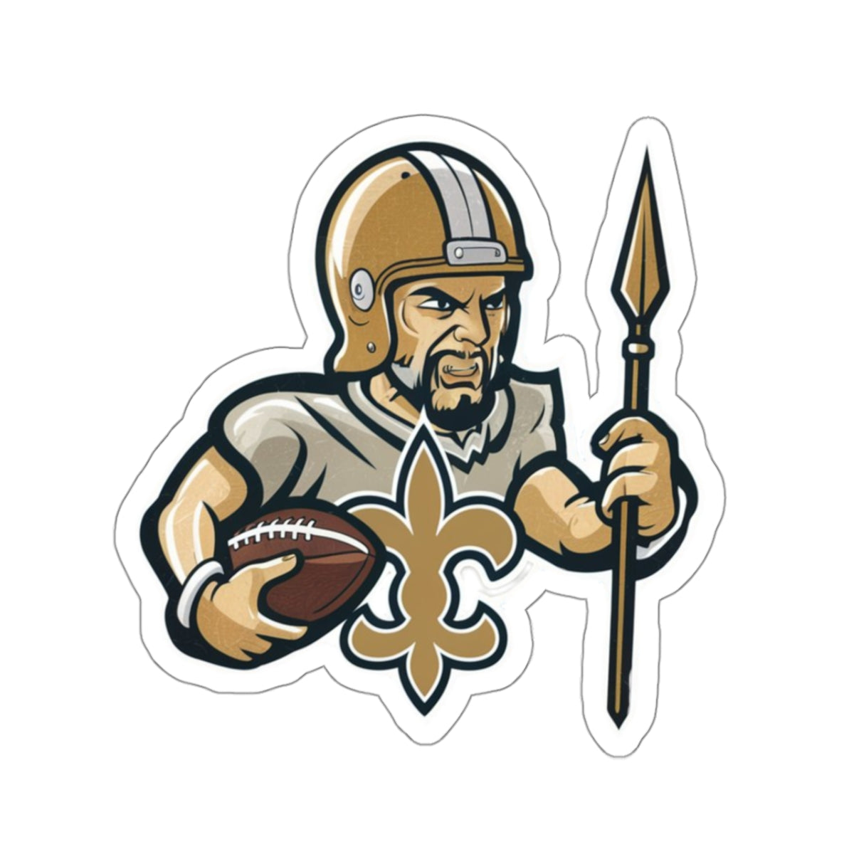 New Orleans Football Kiss-Cut Sticker | Retro Warrior Vinyl Decal | Durable and Weatherproof | Perfect for NFL Fans | Laptop Sticker