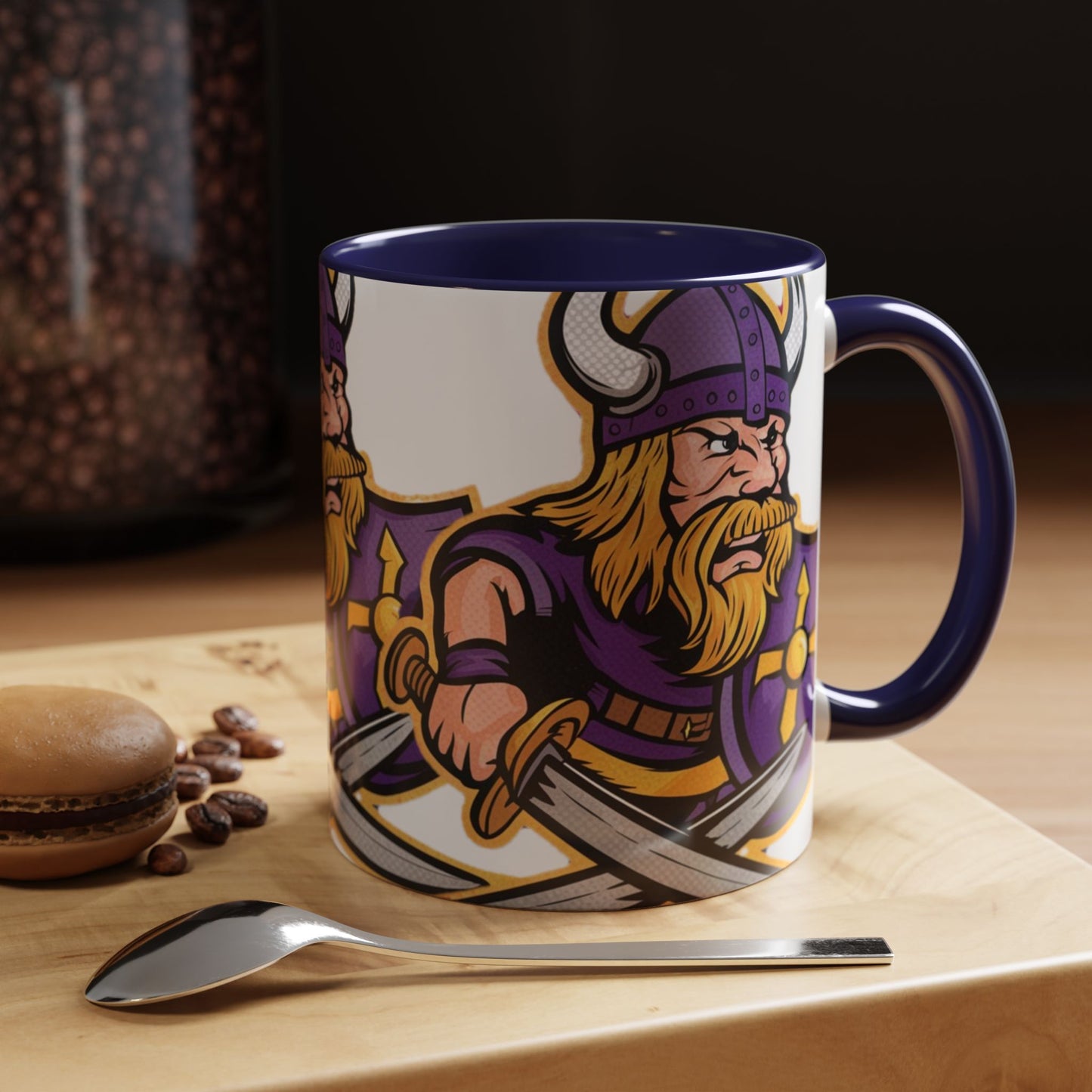 Retro Minnesota Vikings Coffee Mug | Nostalgic Viking Warrior Design | Redesigned NFL Logo Mug | Bold & Stylish Fan Gift