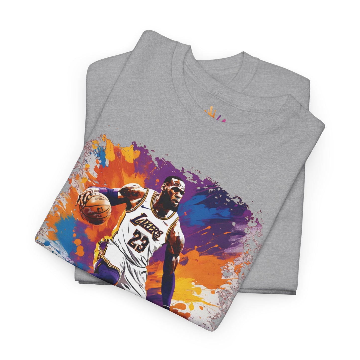 LeBron James Inspired Color Splash T-Shirt Iconic Basketball Legend Design, Perfect for Fans, Comfortable Everyday Wear