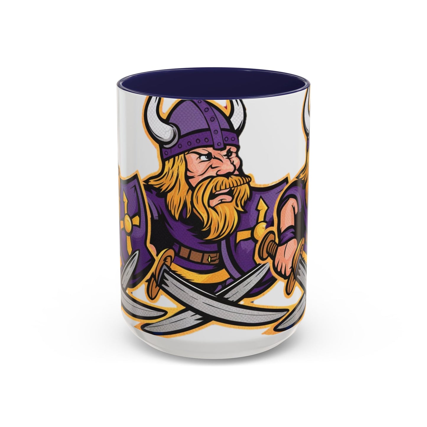 Retro Minnesota Vikings Navy Accent 15oz Ceramic Coffee Mug 