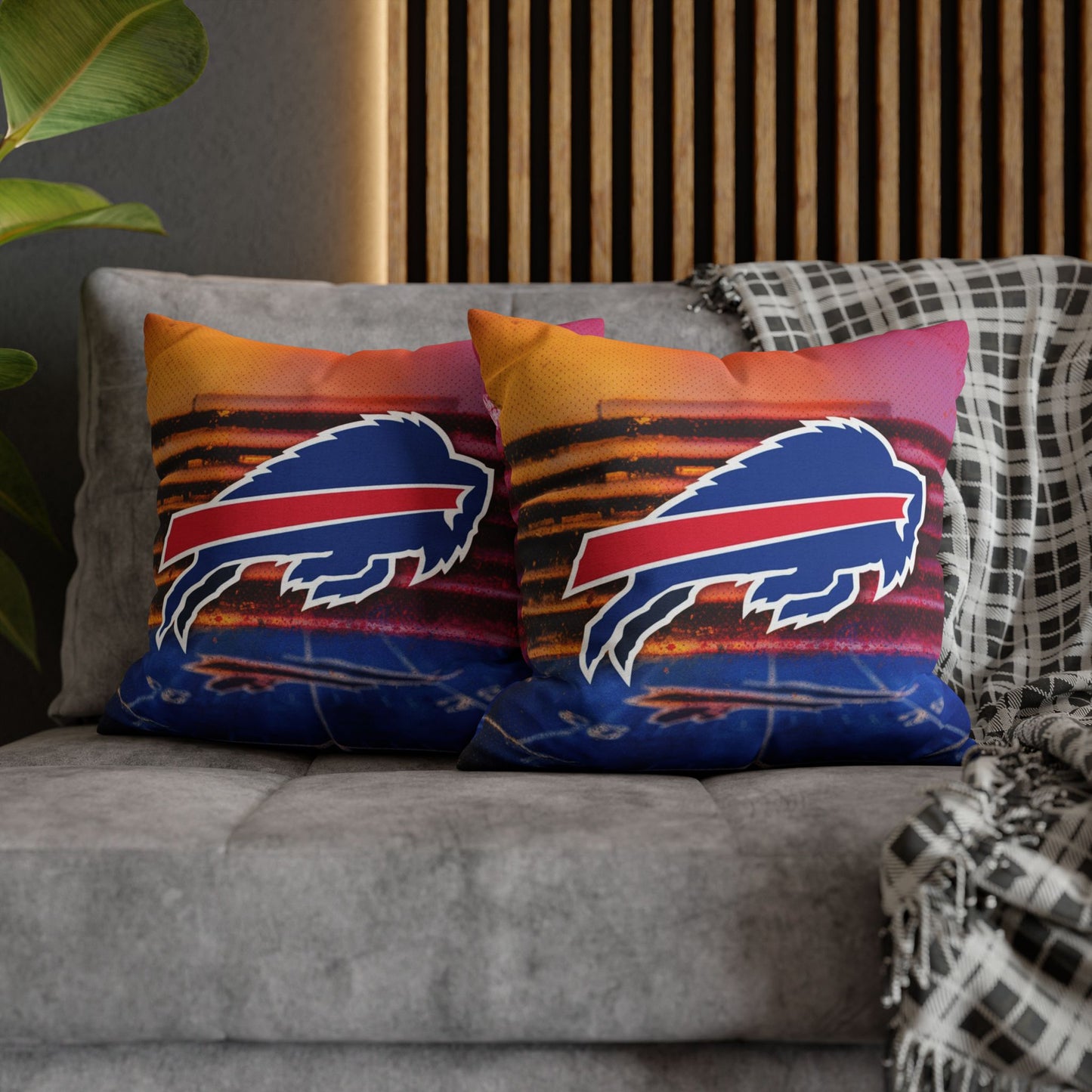 Buffalo Football Pillowcase | Buffalo Bills Fan Decor | NFL Team Pillow and Cover for Game Room, Man Cave, or Dorm