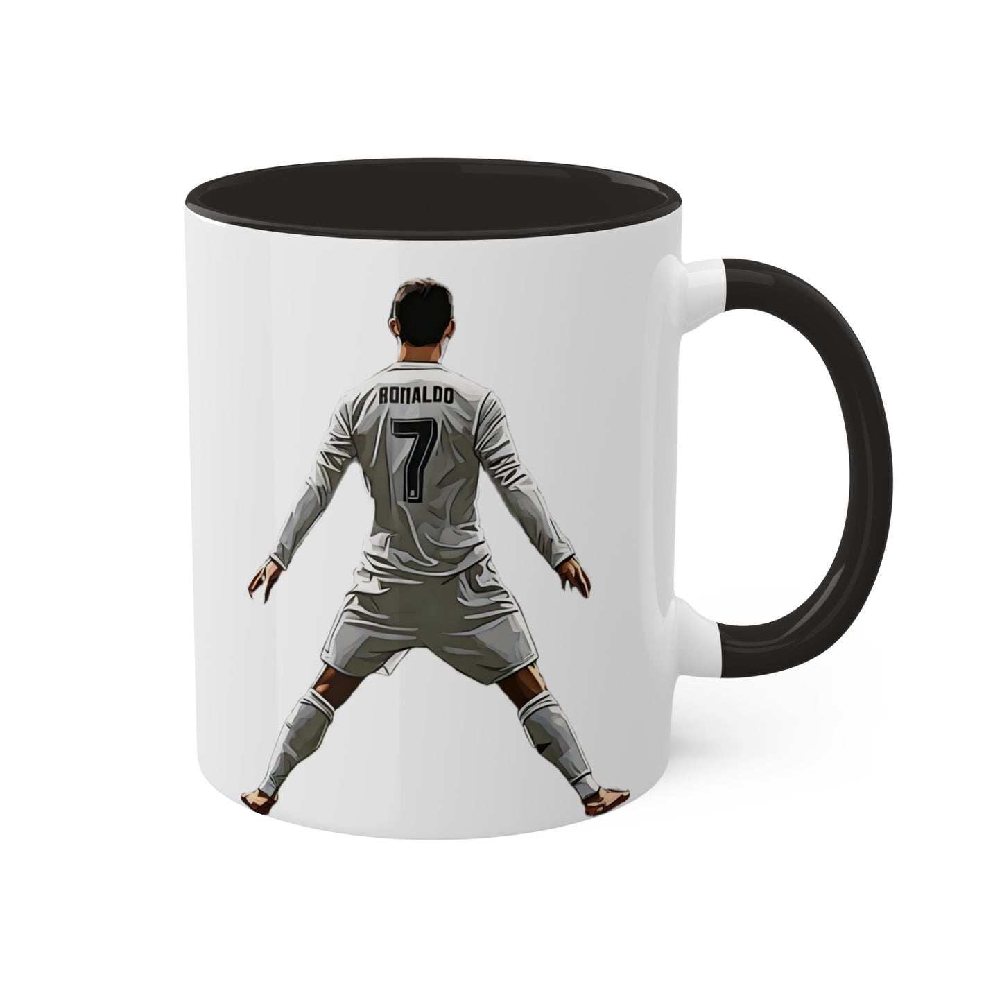 Ronlado Goal Celebration Pose - Real Madrid Celebration Black Accent 11oz Coffee Mug