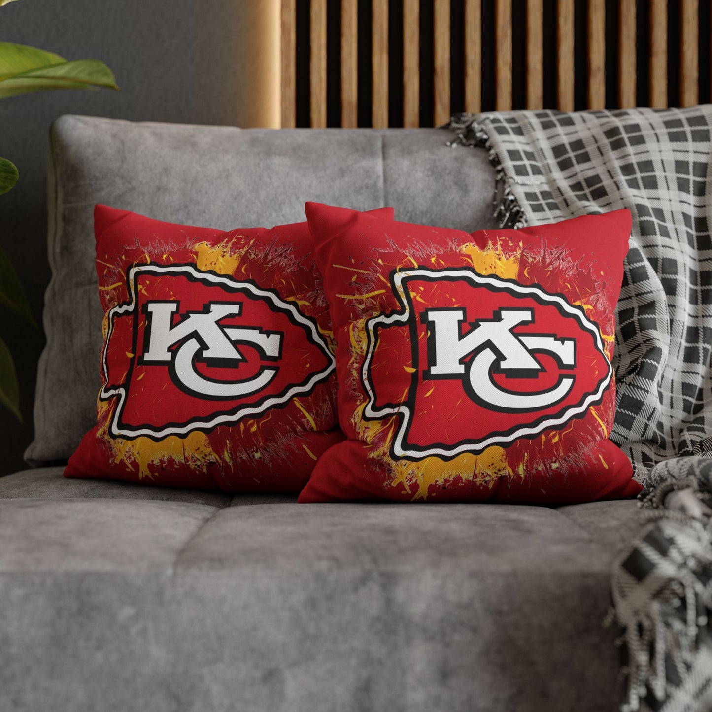 Kansas City Football Pillowcase | Retro Style Pillow Cover for KC Football Fans, Man Cave Decor, Game Room Accent, Dorm Room Gifts