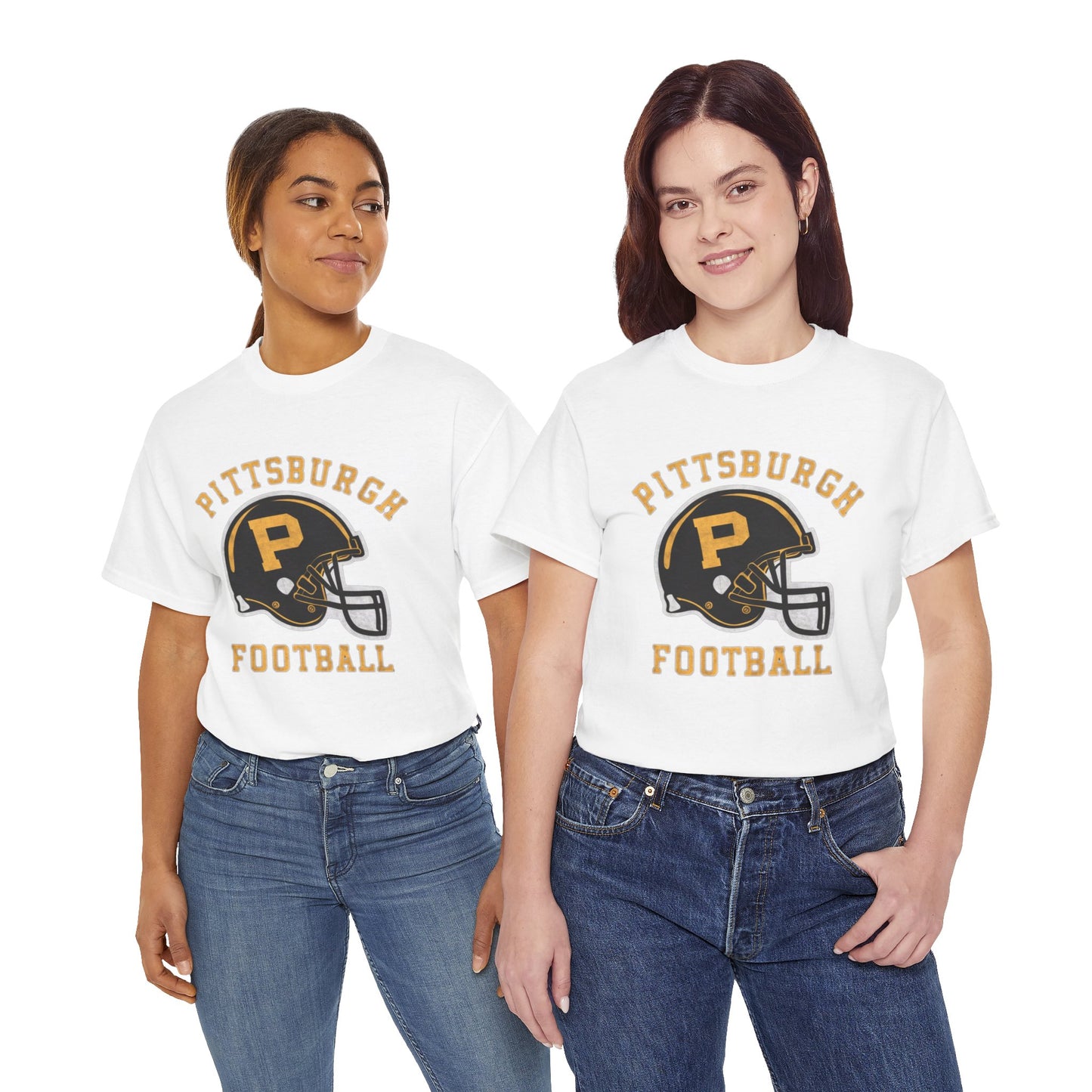 Pittsburgh Football Vintage-Inspired Graphic T-Shirt | Classic Black and Gold Football Helmet Design Tee