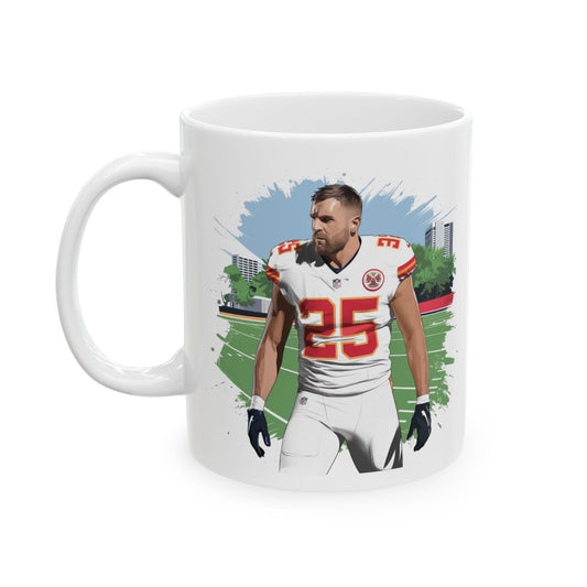 Travis Kelce Inspired 11oz & 15oz Mug  Double-Sided NFL Fan Art Coffee Cup | Chiefs Superstar Design | Perfect Gift for Football Fans