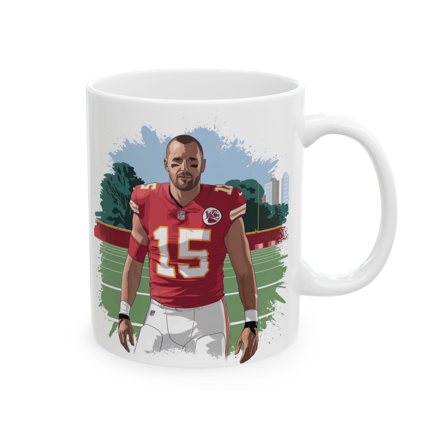 Travis Kelce Inspired 11oz & 15oz Mug  Double-Sided NFL Fan Art Coffee Cup | Chiefs Superstar Design | Perfect Gift for Football Fans