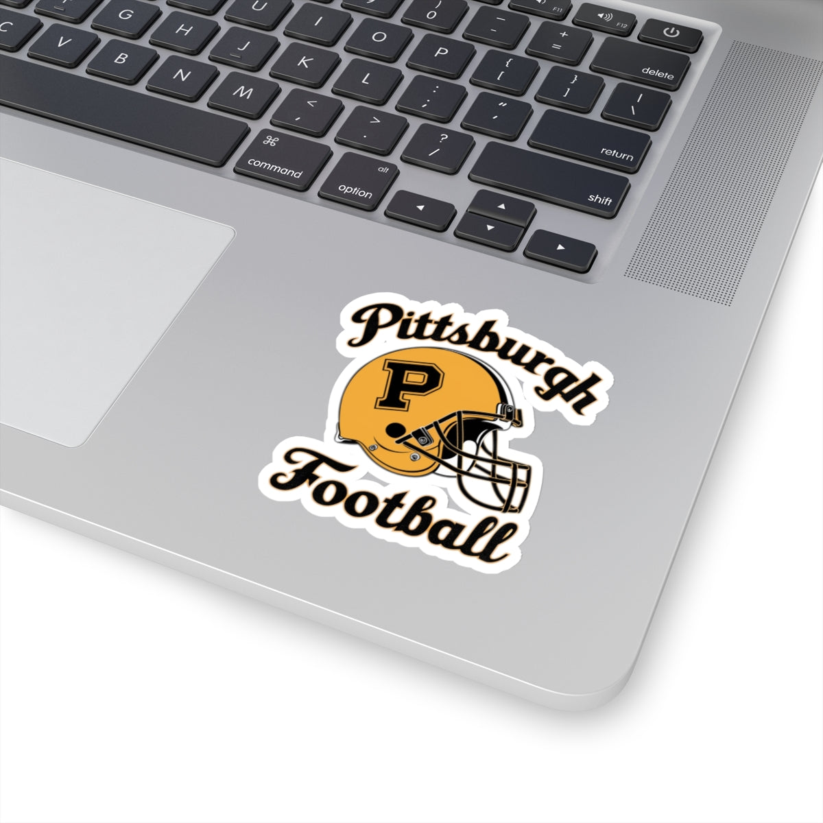 Pittsburgh Football Helmet Kiss-Cut Sticker | Retro Black and Gold Vinyl Decal