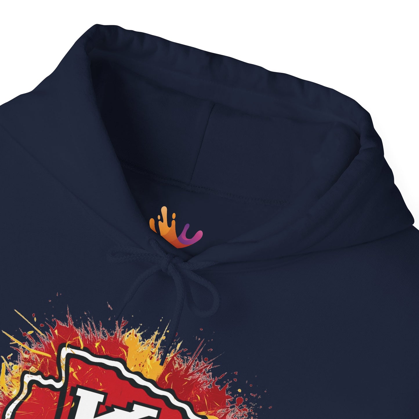 Kansas City Inspired Chiefs Hoodie | Retro Color Splash Design | Perfect for Game Days and Tailgates | Warm and Stylish Fan Gear