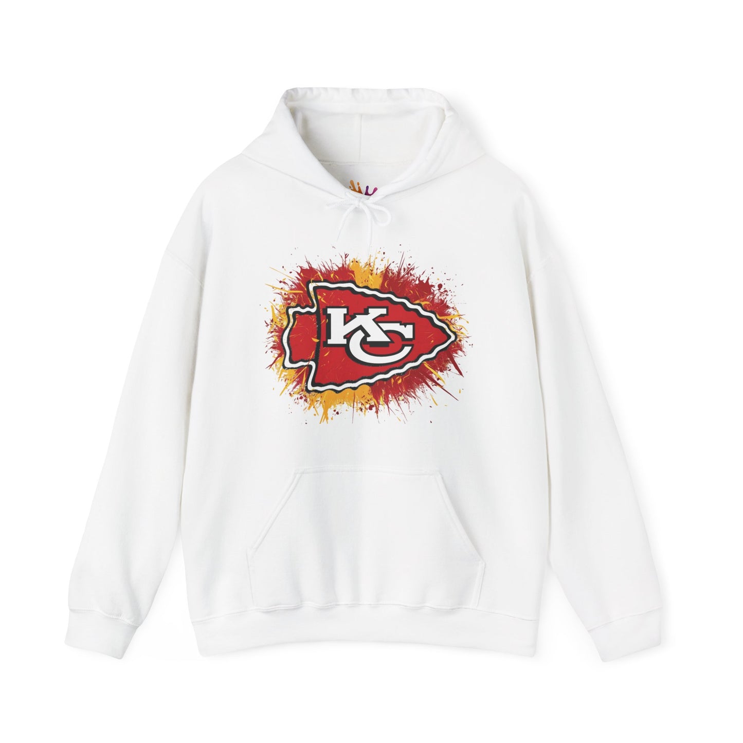 Kansas City Inspired Chiefs Hoodie | Retro Color Splash Design | Perfect for Game Days and Tailgates | Warm and Stylish Fan Gear