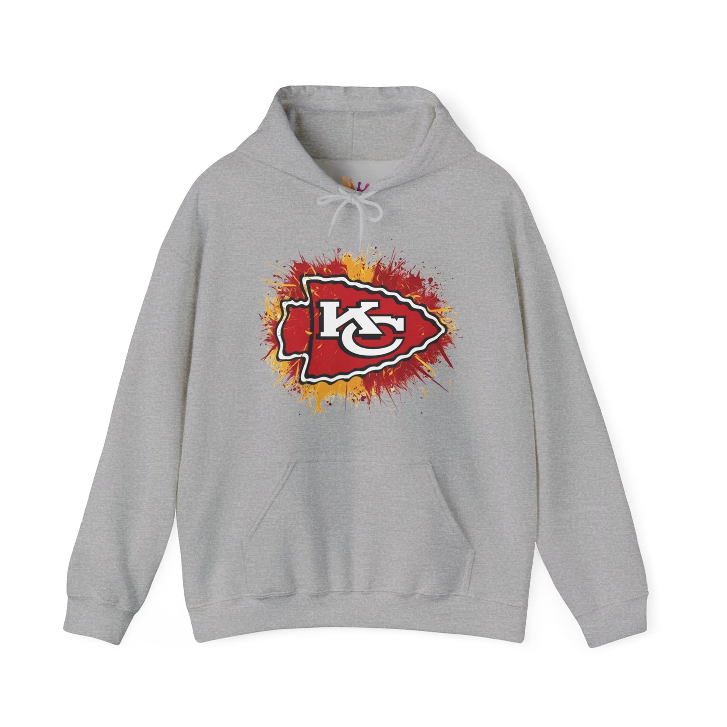 Kansas City Inspired Chiefs Hoodie | Retro Color Splash Design | Perfect for Game Days and Tailgates | Warm and Stylish Fan Gear