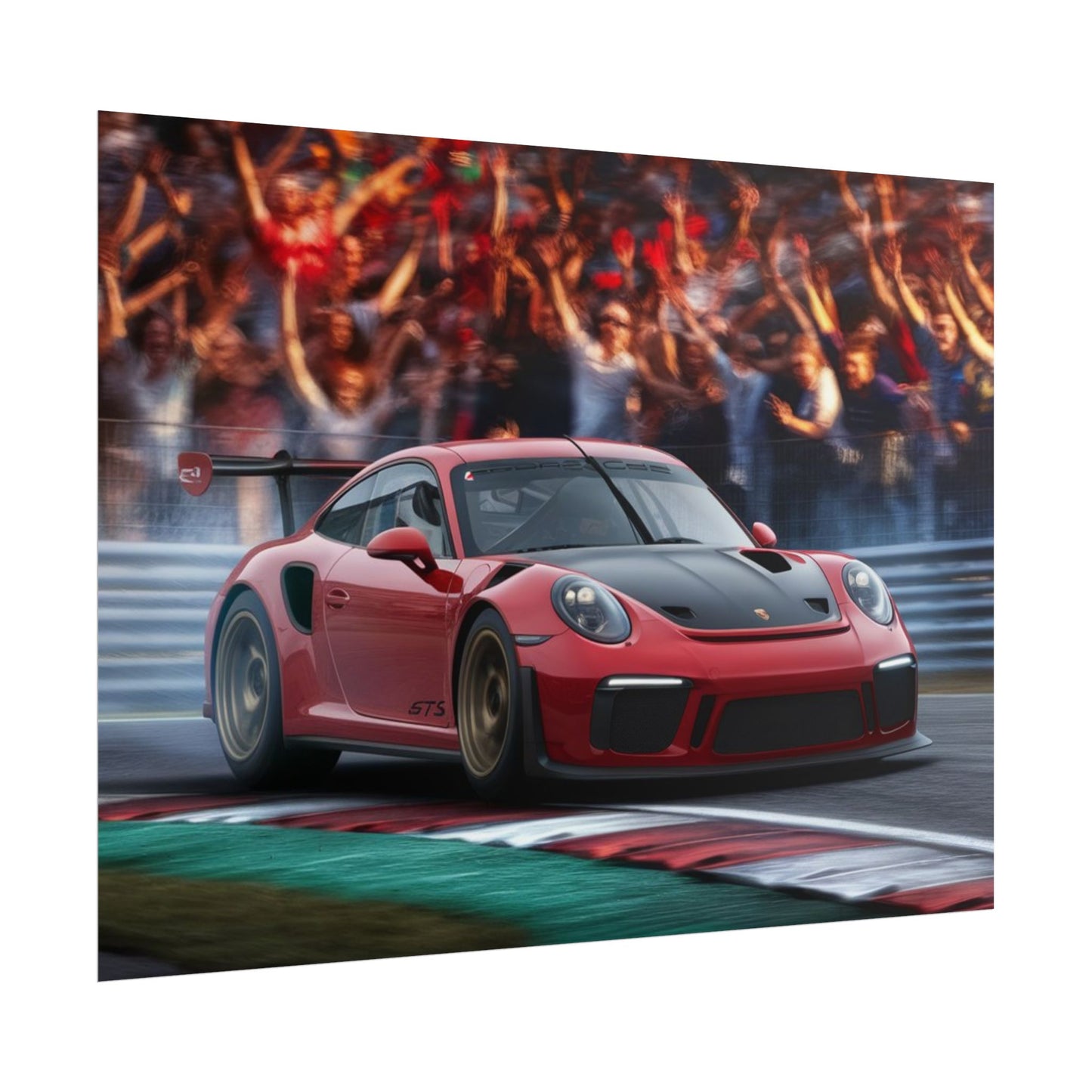 High-Octane Porsche Race Car Poster - Thrilling Modern Motorsport Art for Racing Fans & Car Enthusiasts