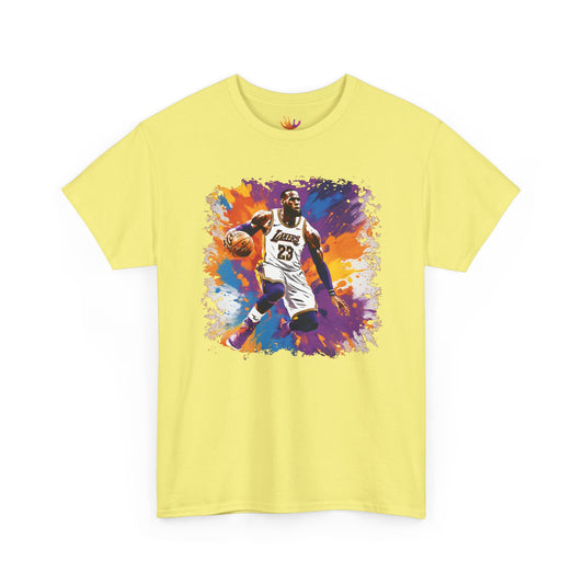 LeBron James Inspired Color Splash T-Shirt Iconic Basketball Legend Design, Perfect for Fans, Comfortable Everyday Wear