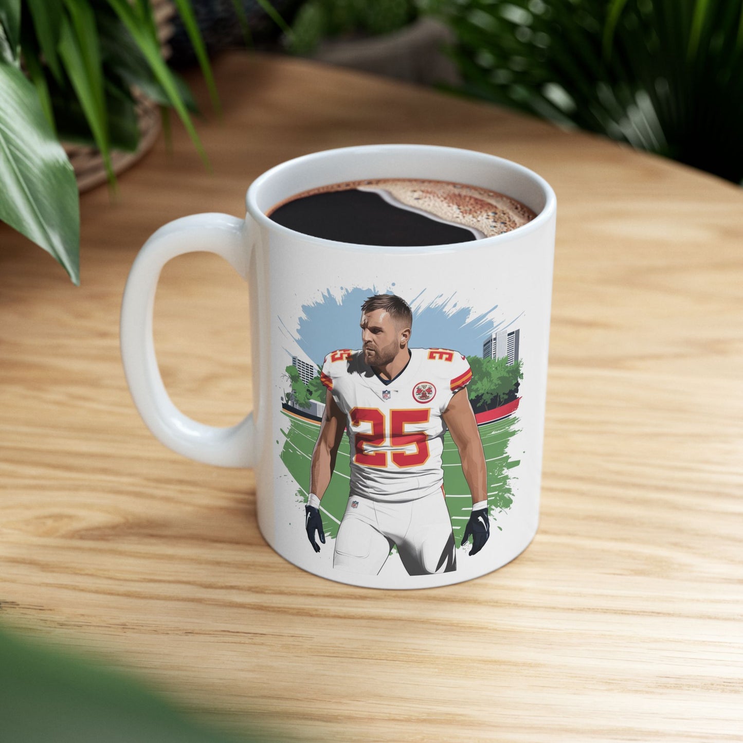 Travis Kelce Inspired 11oz & 15oz Mug  Double-Sided NFL Fan Art Coffee Cup | Chiefs Superstar Design | Perfect Gift for Football Fans