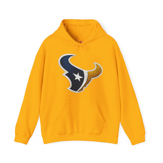 Premium redesigned Houston Texans logo hoodie with soft fleece lining and durable print, perfect for NFL fans and outdoor activities.