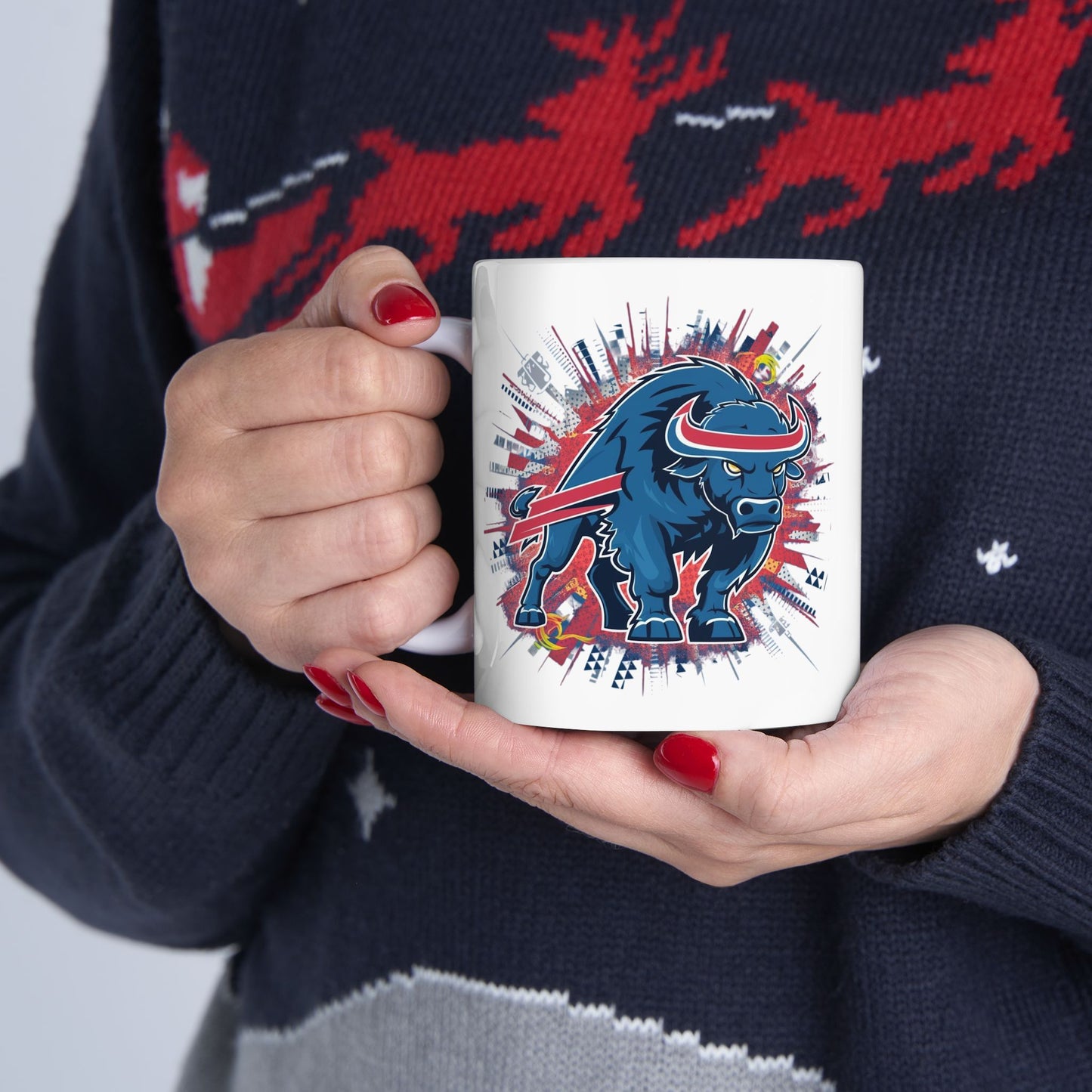 Buffalo Bills Blue Bison Coffee Mug - Dynamic Sports Design