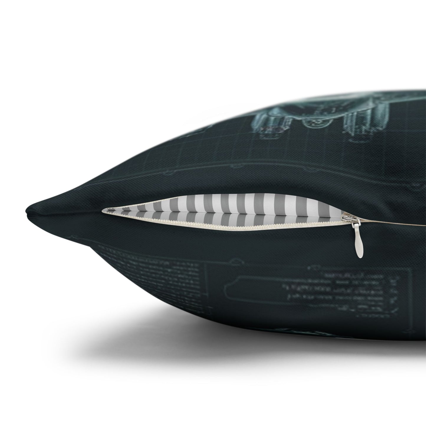 Futuristic Spaceship Blueprint Pillow & Pillowcase | Detailed Sci-Fi Schematic Design