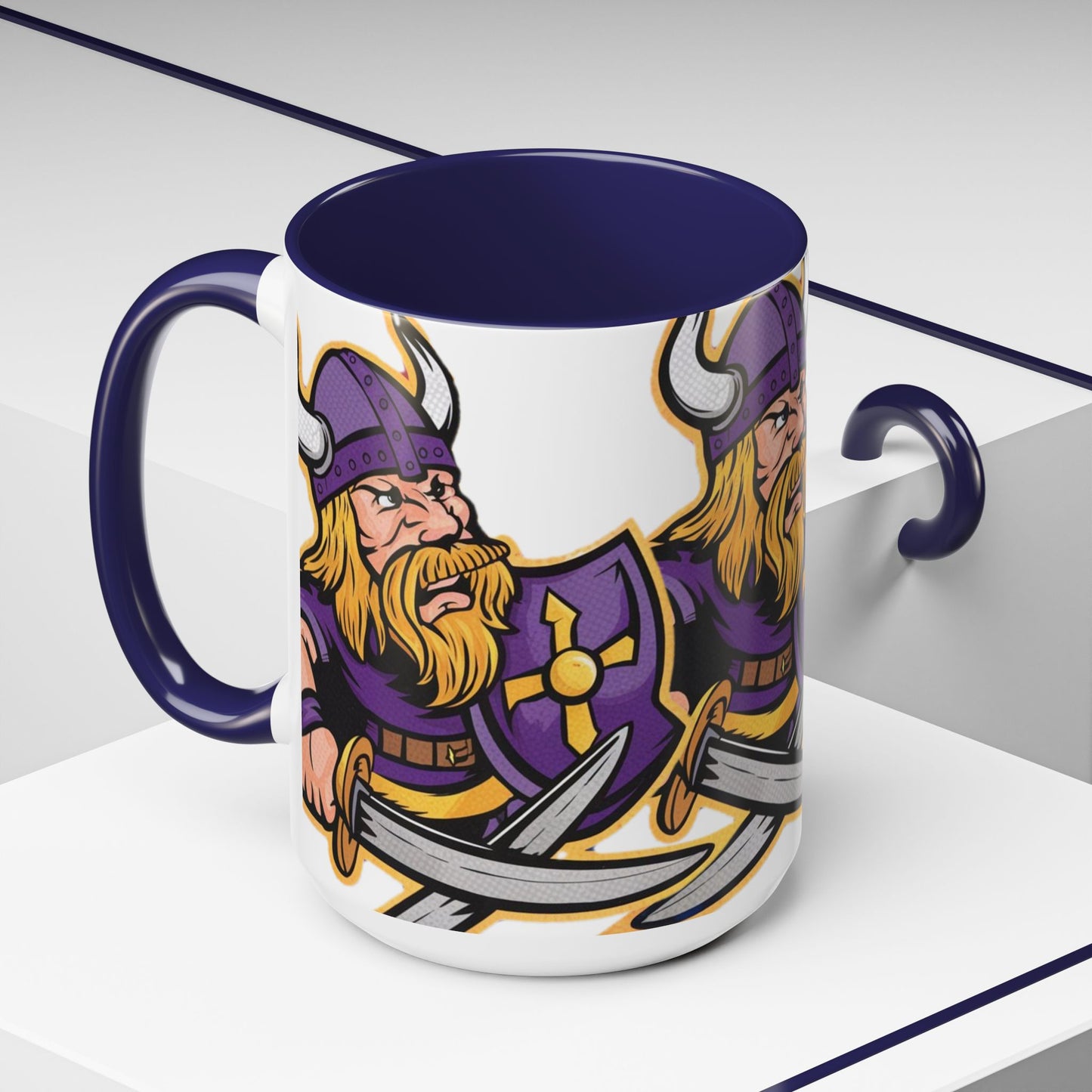 Retro Minnesota Vikings Coffee Mug | Nostalgic Viking Warrior Design | Redesigned NFL Logo Mug | Bold & Stylish Fan Gift