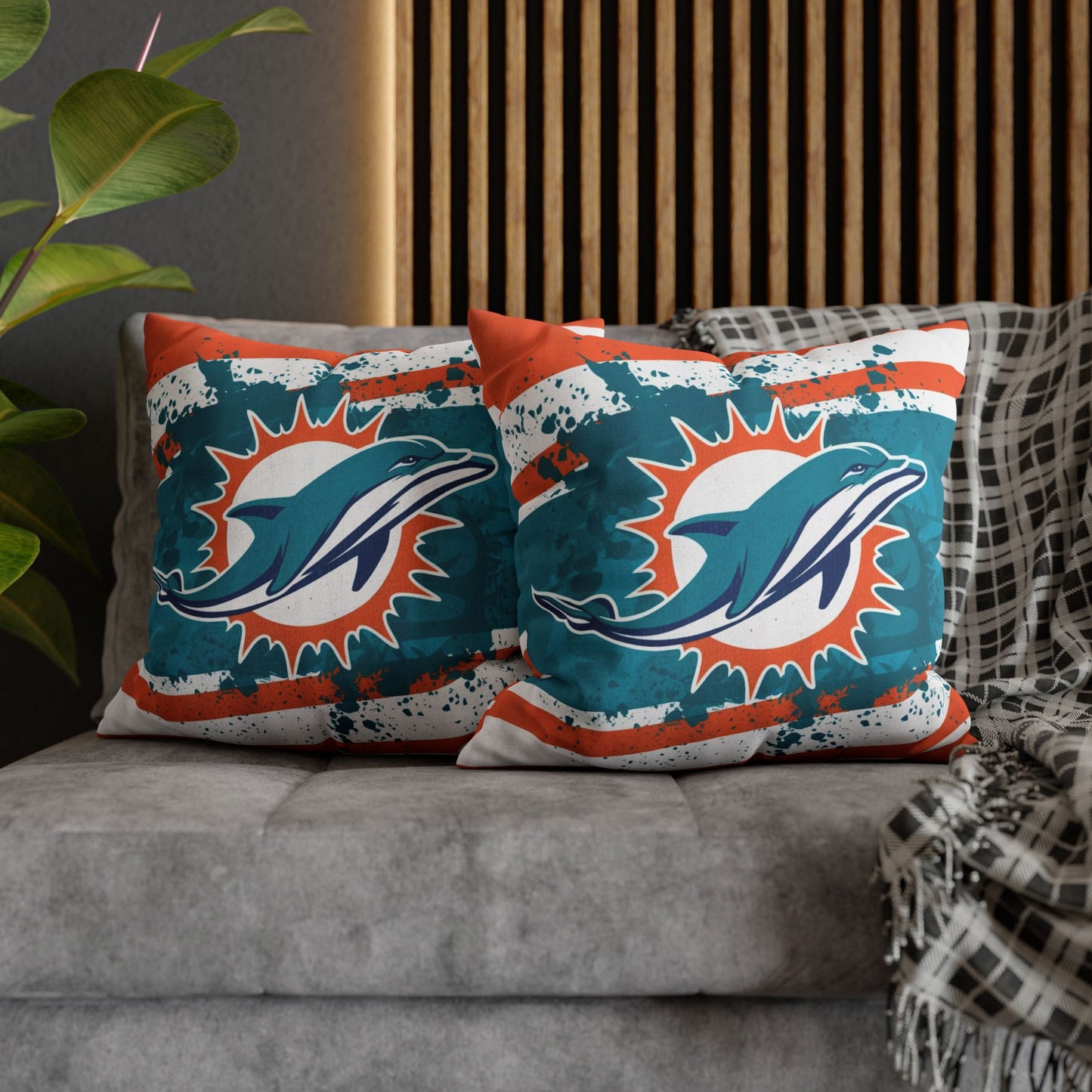 Miami Football Pillowcase Cover | Vintage Miami Football Decor for Fans, Man Cave Accessories, Game Room Pillows, Dorm Room Gifts