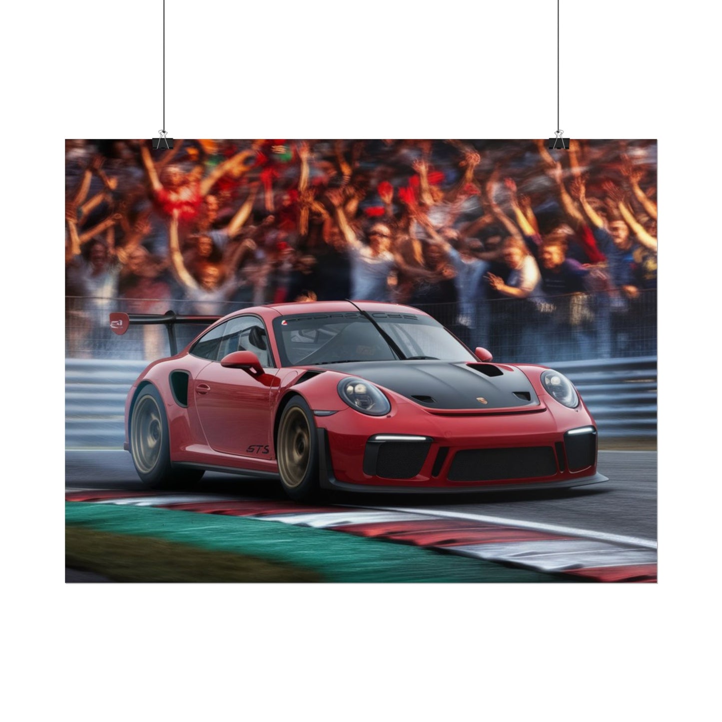 High-Octane Porsche Race Car Poster - Thrilling Modern Motorsport Art for Racing Fans & Car Enthusiasts