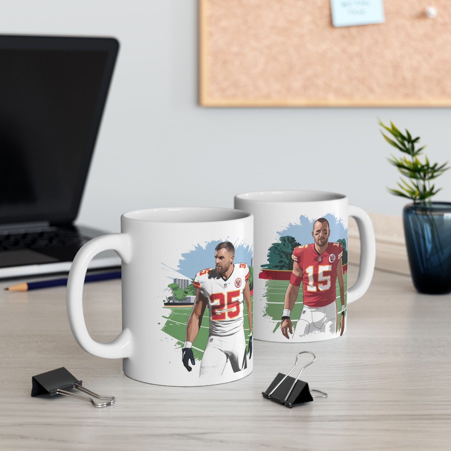 Travis Kelce Inspired 11oz & 15oz Mug  Double-Sided NFL Fan Art Coffee Cup | Chiefs Superstar Design | Perfect Gift for Football Fans