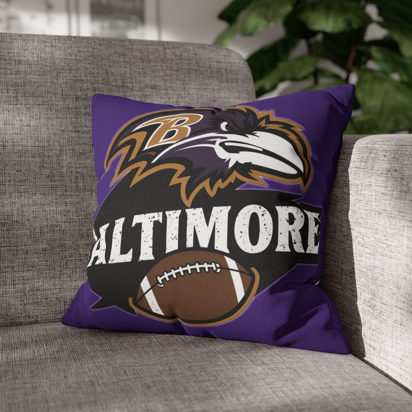 Baltimore Ravens Pillow Cover | NFL Team Throw Pillow Case | Football Home Decor | Ravens Fan Gift