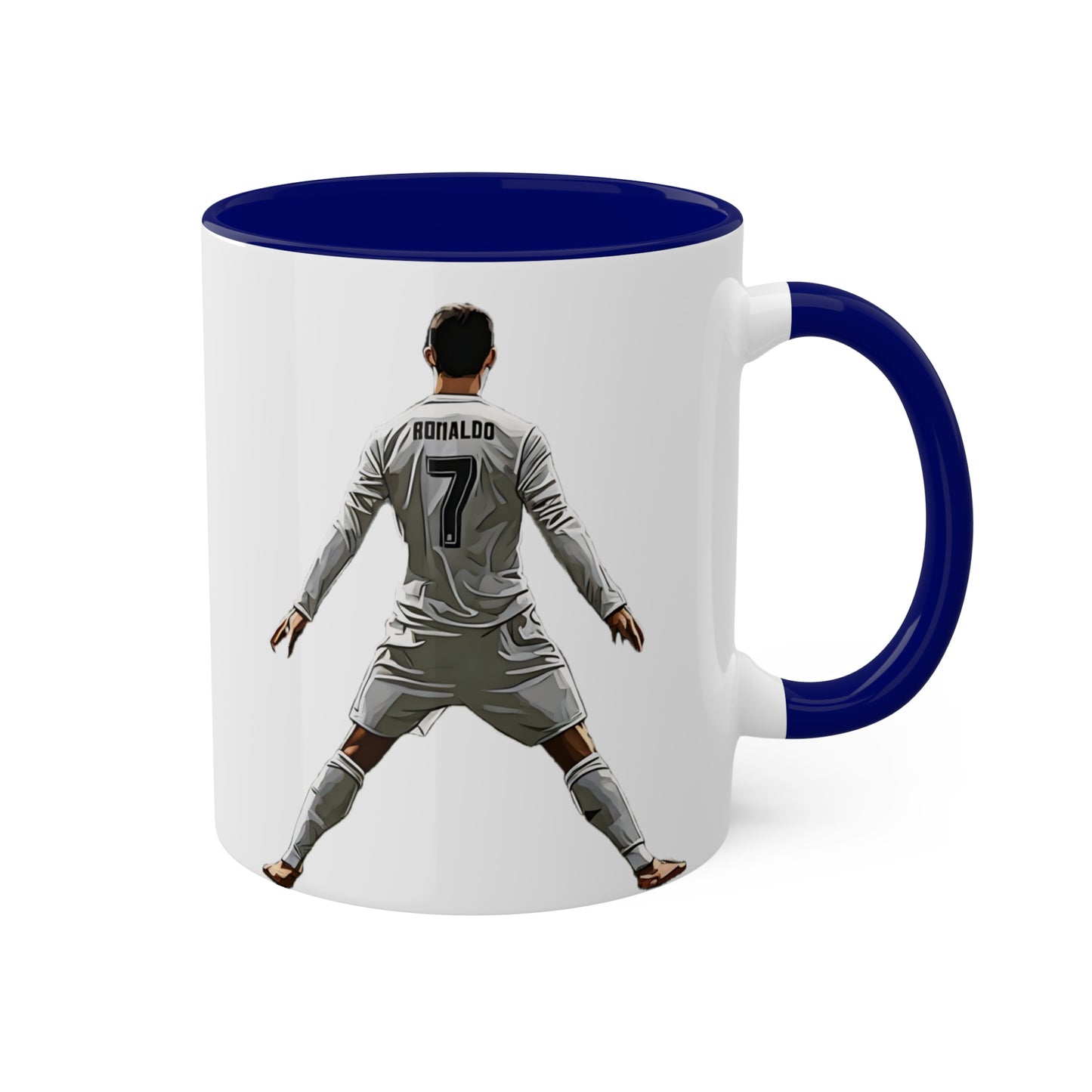 Ronlado Goal Celebration Pose - Real Madrid Celebration navy Accent 11oz Coffee Mug