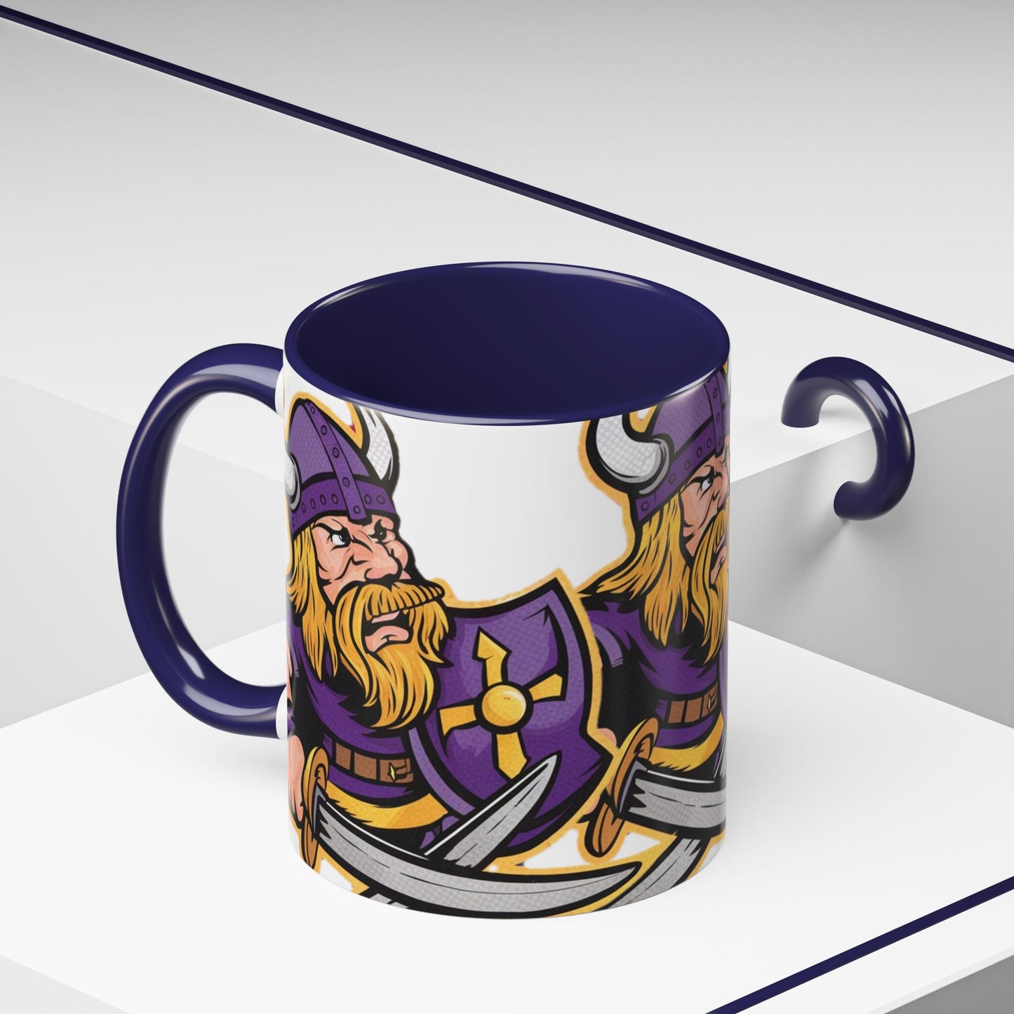 Retro Minnesota Vikings Coffee Mug | Nostalgic Viking Warrior Design | Redesigned NFL Logo Mug | Bold & Stylish Fan Gift