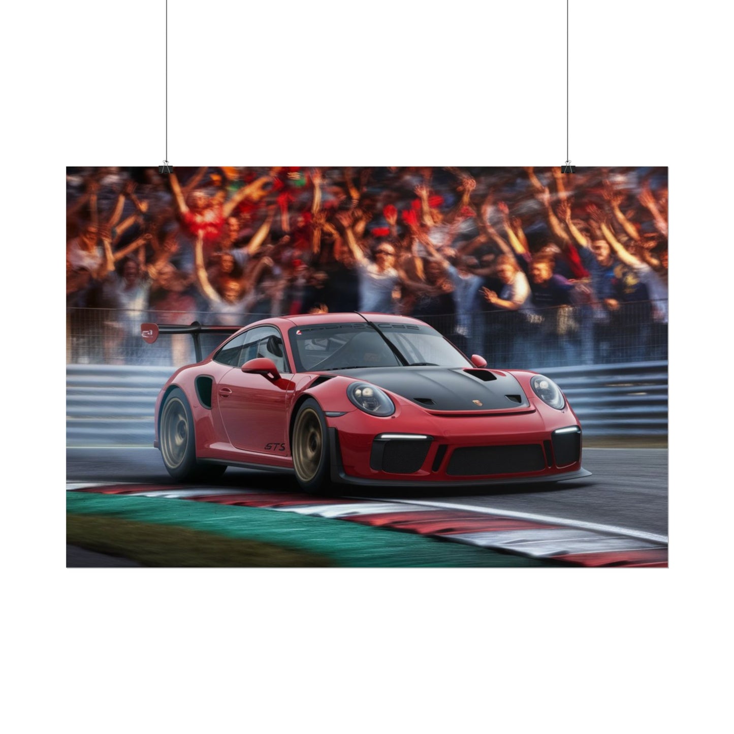 High-Octane Porsche Race Car Poster - Thrilling Modern Motorsport Art for Racing Fans & Car Enthusiasts