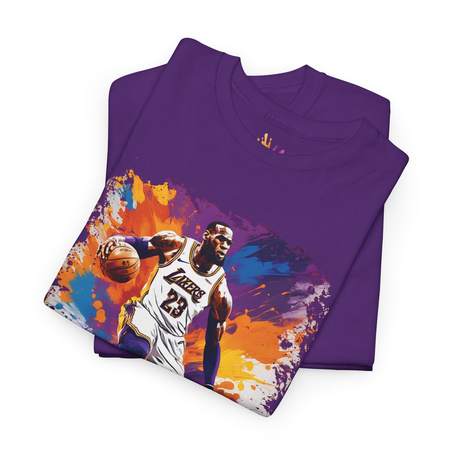 LeBron James Inspired Color Splash T-Shirt Iconic Basketball Legend Design, Perfect for Fans, Comfortable Everyday Wear